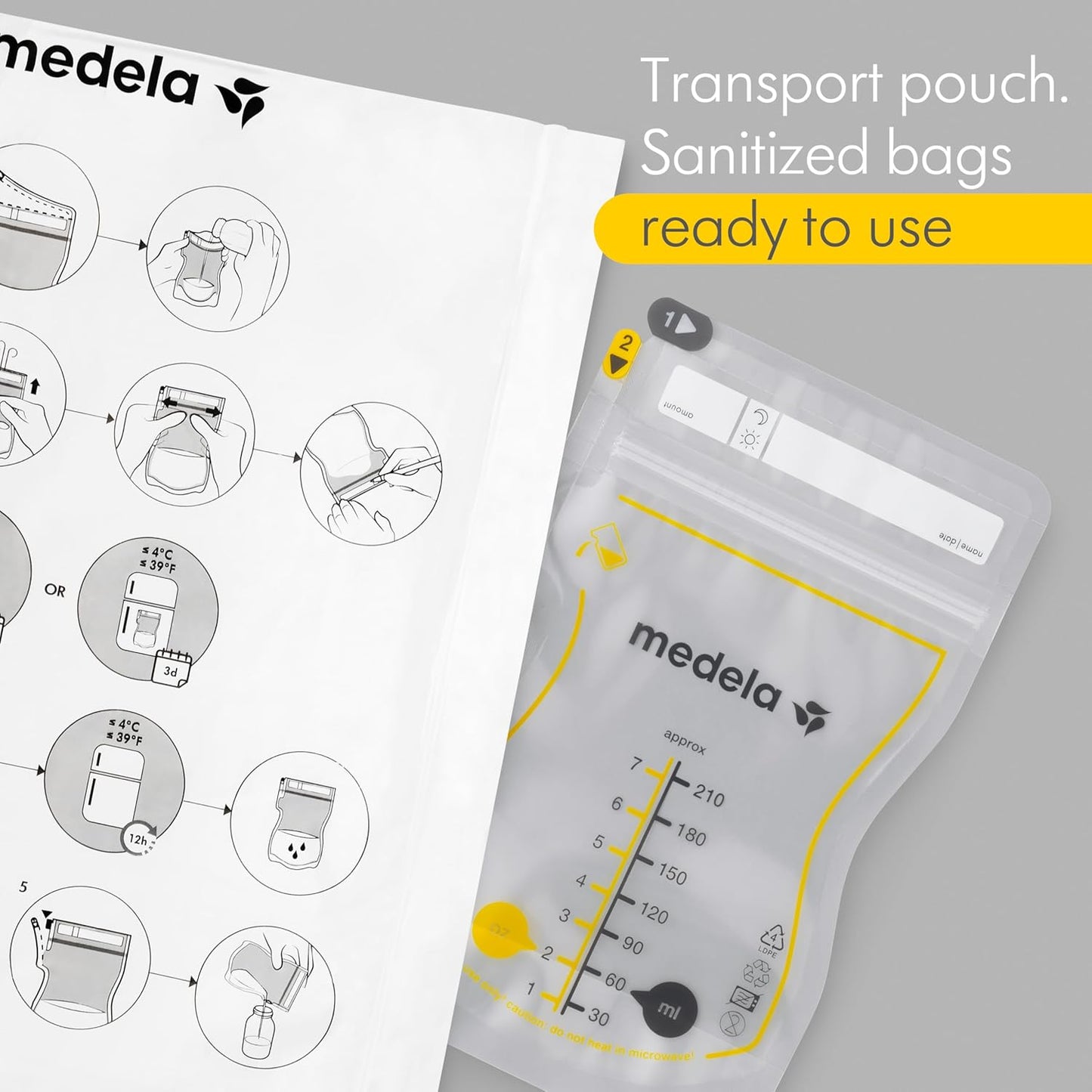 Medela Easy Pour Breastmilk Storage Bag, Transport Pouch with Sanitized Bags Ready to Use