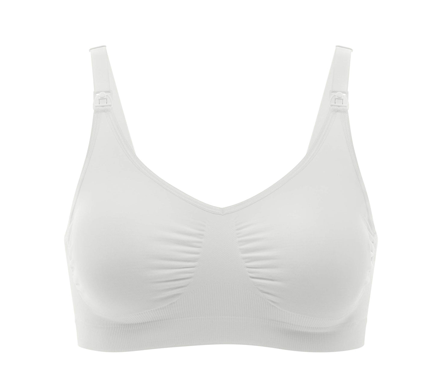 Medela nursing bra (White) showing seamless and soft fabric.