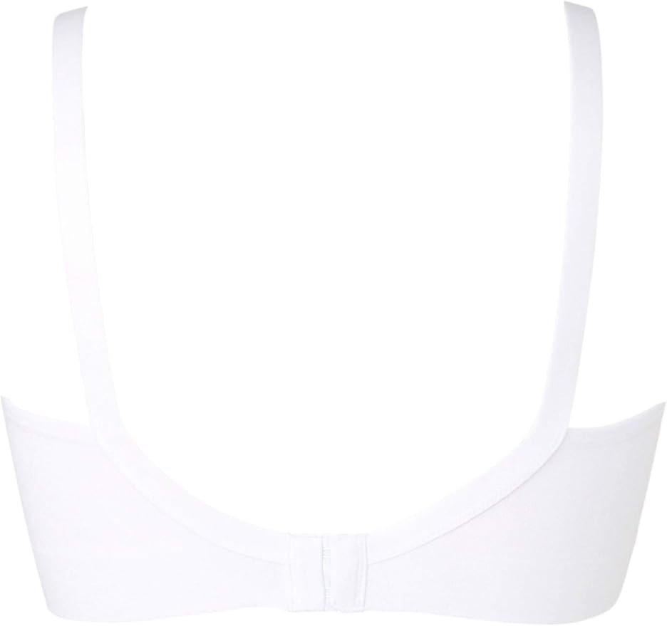Back view of white Medela Comfy Bra highlighting supportive and seamless design.