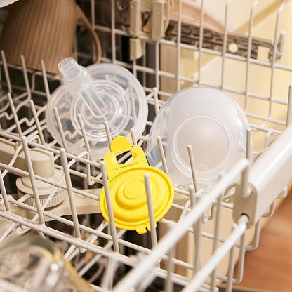 Cleaned Medela membrane lying in a drawer, ready for use.