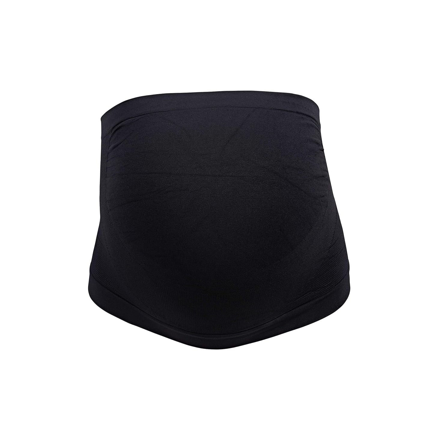 Close-up of Medela black supportive belly band showing fabric texture and seamless design.