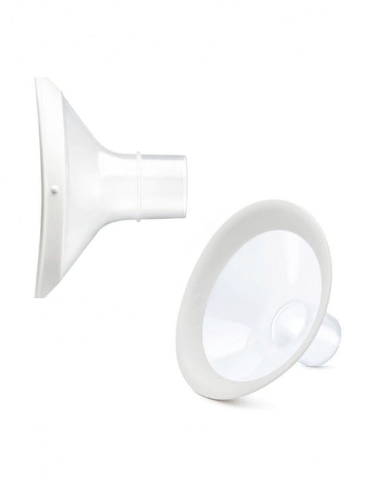 Medela Breast Shield set, designed for comfortable pumping with 360° rotation, BPA-free material, and suitable for varying nipple sizes.