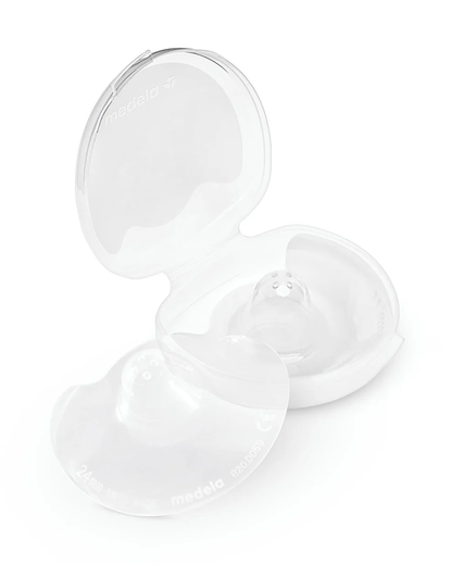 Medela Contact Nipple Shields, Ultra-Thin Silicone, Size L, Pack of 2 – for breastfeeding support and nipple protection