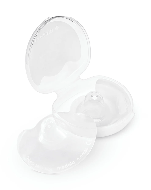 Medela Contact Nipple Shields, Ultra-Thin Silicone, Size L, Pack of 2 – for breastfeeding support and nipple protection