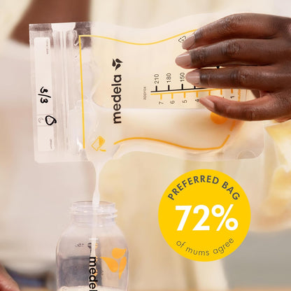 Medela Easy Pour Breastmilk Storage Bag, Pouring Milk into Bottle