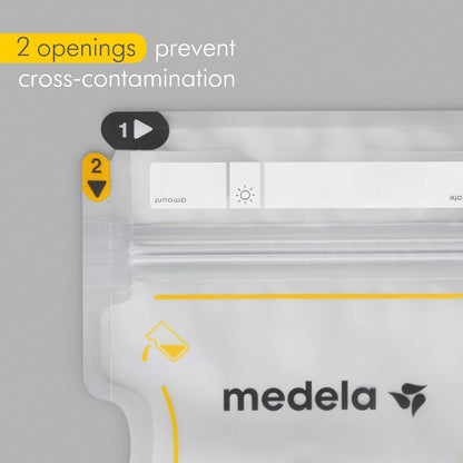 Medela Easy Pour Breastmilk Storage Bag, Two Openings to Prevent Cross-Contamination