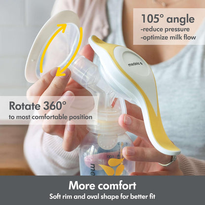 Medela Harmony Breast Pump with Soft Rim and Oval Shape for Better Fit and More Comfort