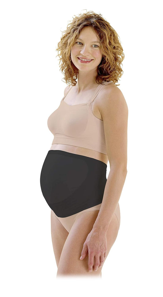 Medela black supportive belly band with seamless, flexible fit.