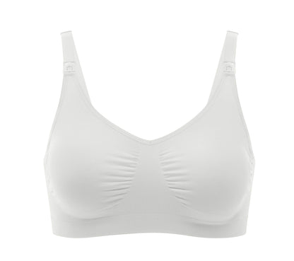 Medela nursing bra (White) showing seamless and soft fabric.