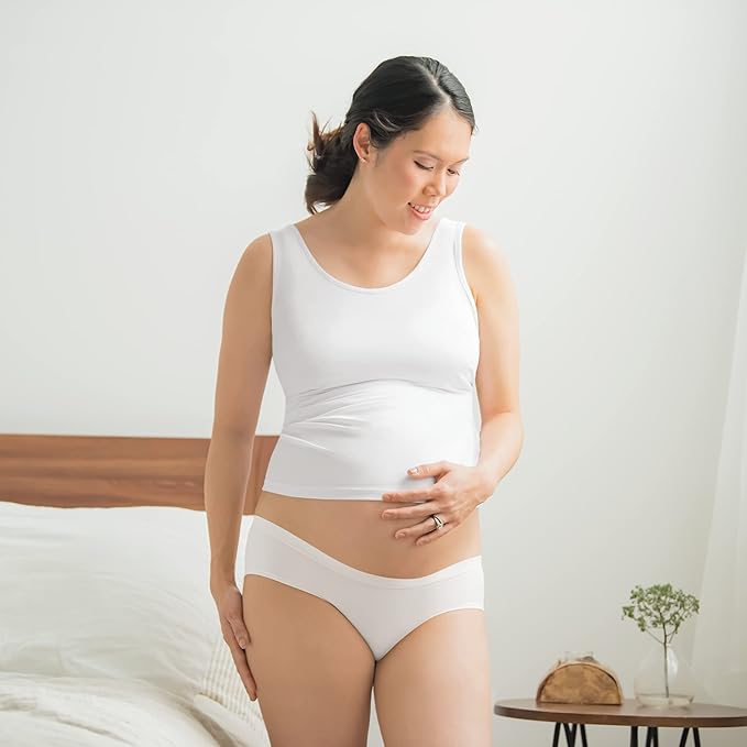 Medela white seamless panty with soft, comfortable fit.