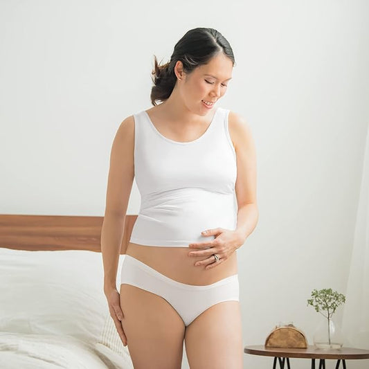 Medela white seamless panty with soft, comfortable fit.