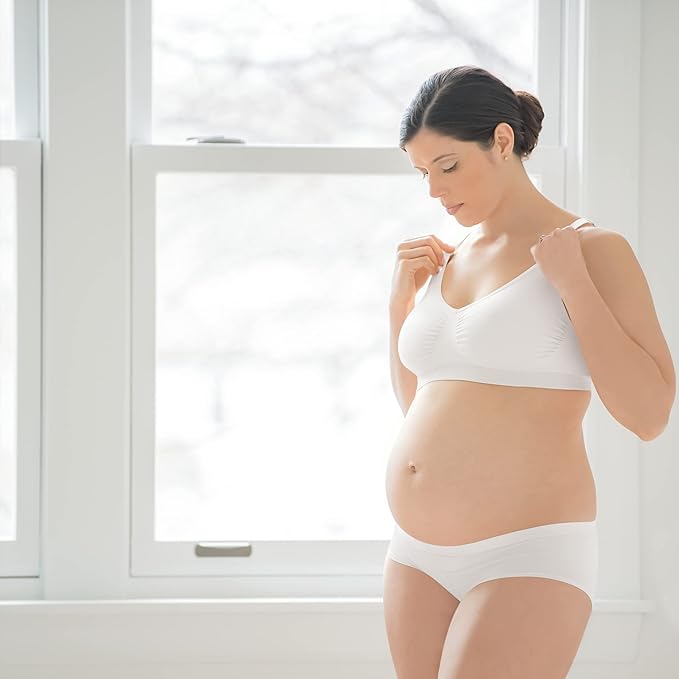 Medela white seamless panty with soft, comfortable fit.
