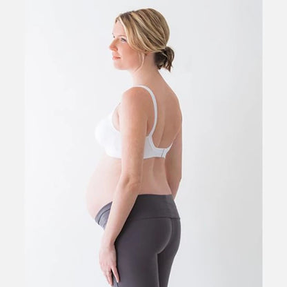 Side profile of woman wearing Medela Comfy Bra